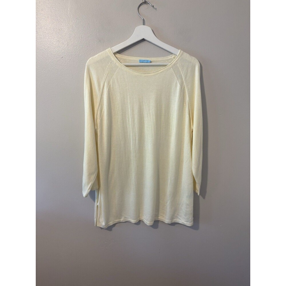 J. McLaughlin Natural Fibers Yellow Lightweight Sweater Sz XL